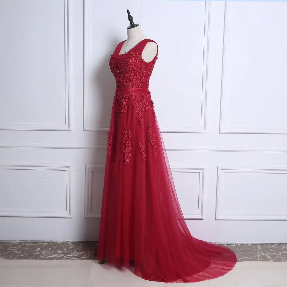 NOBLE WEISS Robe De Soiree красное вино с аппликацией бисером Длинные вечерние платья для