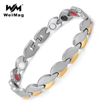 welmag 2019 hot sale magnetic bracelets bangles bio energy stainless steel jewelry for men women blood pressure wristband
