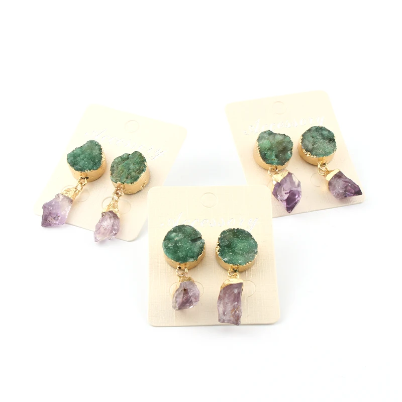 Dayoff богемные уникальные нерегулярные Druzy Drusy висячие серьги для женщин ювелирные