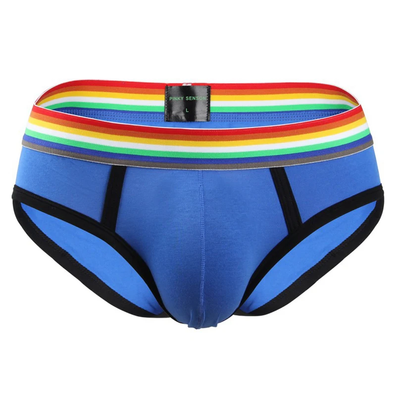 Однотонные трусы мужское сексуальное нижнее белье 2019 с радужным поясом для геев