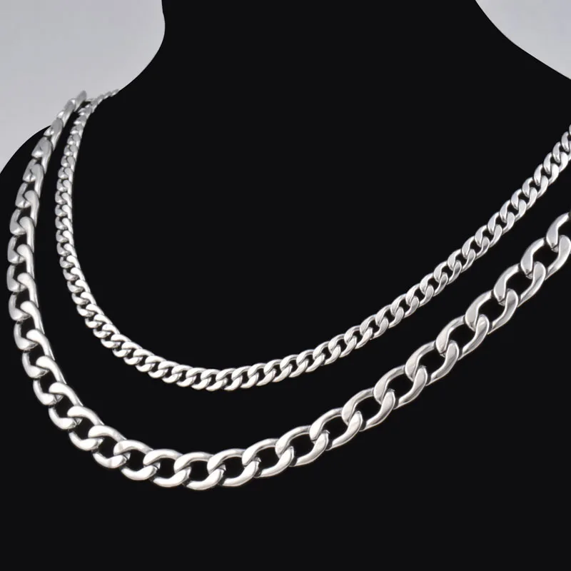 Ожерелье из нержавеющей стали 316L цепочка неаллергенная цветная кубинская