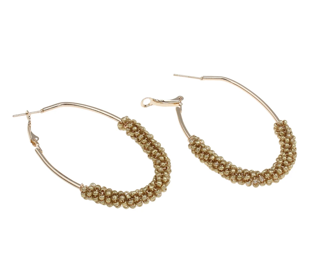 YYW 1 пара Для женщин ювелирные изделия панк большой овальный петли Круг Хооп