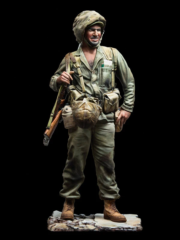 1/16 120 мм древний человек Стенд зимой 1945 игрушка Смола модель миниатюрная фигурка