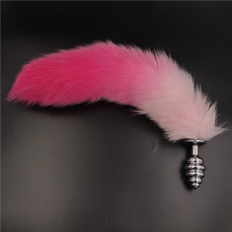 Игрушка Анальная пробка из нержавеющей стали с резьбой анальная анусом красным и