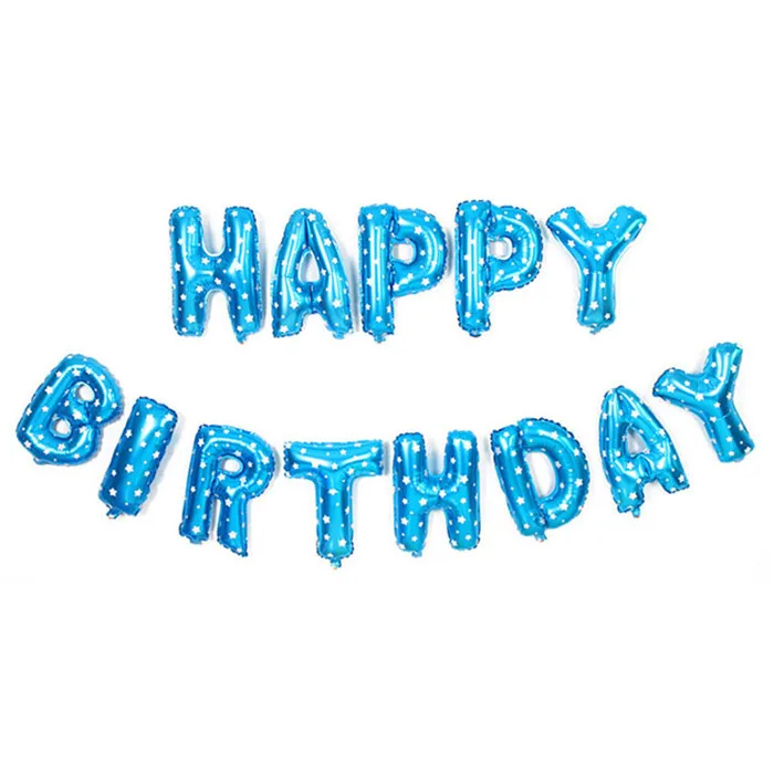 Balloon-HB-Blue 16 дюймов буквы фольгированные шары «С Днем Рождения» Happy День рождения украшения Детские воздушные шарики с алфавитом Baby Shower поставки - Цвет: Balloon-HB-Blue