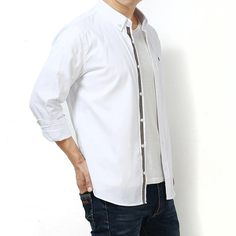 Рубашка мужская хлопковая в клетку классическая сорочка с длинным рукавом