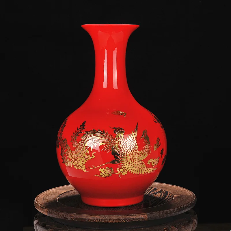 Цзиндэчжэнь керамическая ваза ручная роспись дракон свадебные подарки предметы