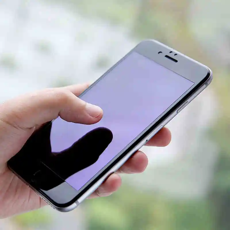 Гладкое закаленное стекло из углеродного волокна с 3D изогнутыми краями для iPhone 6