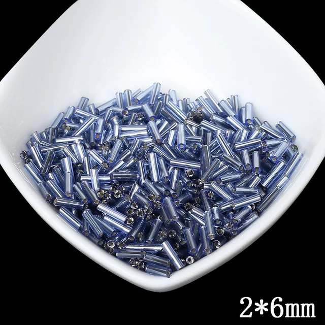 light blue 1000 шт./лот Multi Цвет Серебро Выстроились Стеклярус Чешский Стекло семян Spacer Австрия Кристалл Длинные бусы для изготовления ювелирных изделий DIY - Цвет: light blue