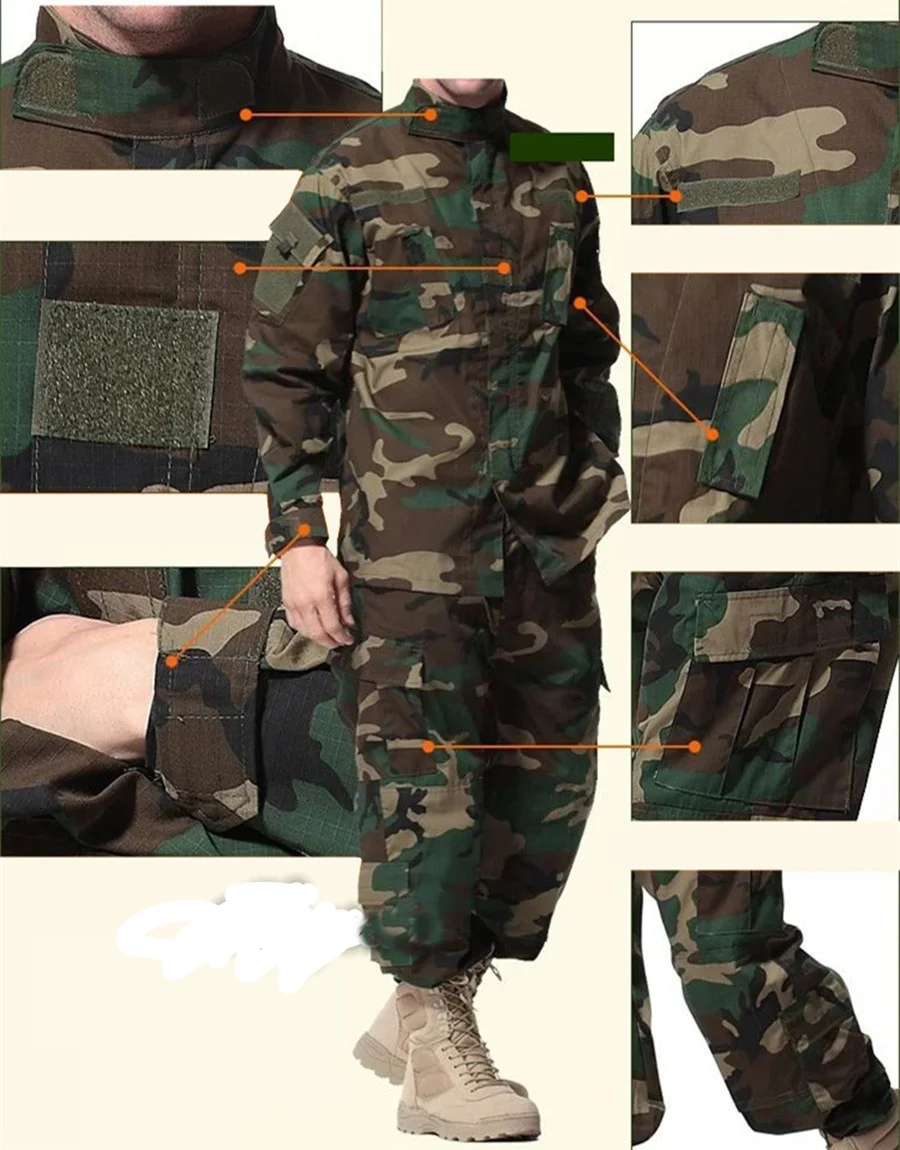 

Tactical Hunting Airsoft Combat Gear Training Uniform sets Shirt + Pants A-TACS FG Multicam ACU Army Clothes Breathable Clothing