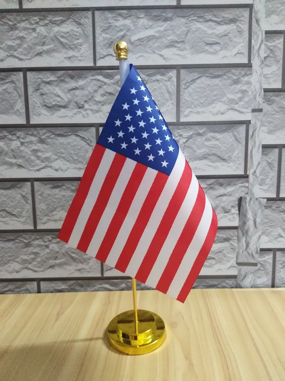 Флаг настольный из нержавеющей стали для США и 14 х21 см | Дом сад