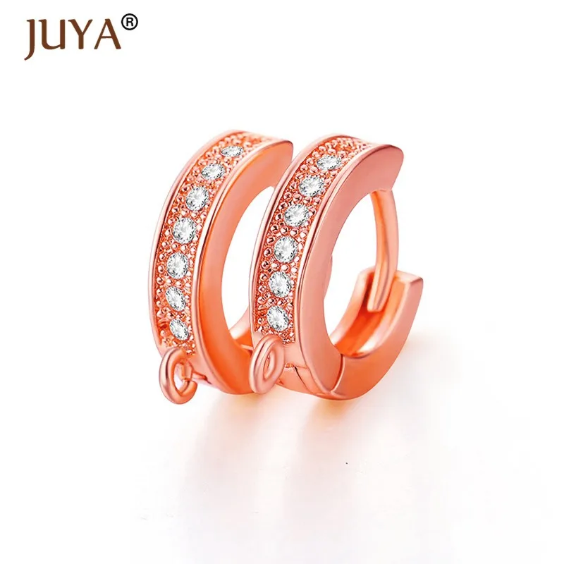 rose gold Швензы,швензы для сережек,застежки для сережек Креативный австрийский кристалл Leverback ушной провод обруч Крючок сережки, фурнитура DIY женские серьги для изготовления ювелирных изделий застежки крючки - Цвет: rose gold