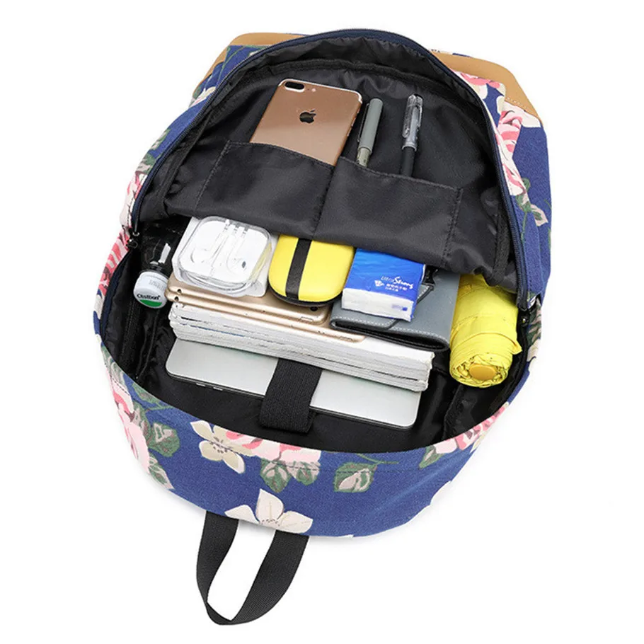 Женский рюкзак с USB зарядкой женский из парусины Mochila Escolar для ноутбука школьный