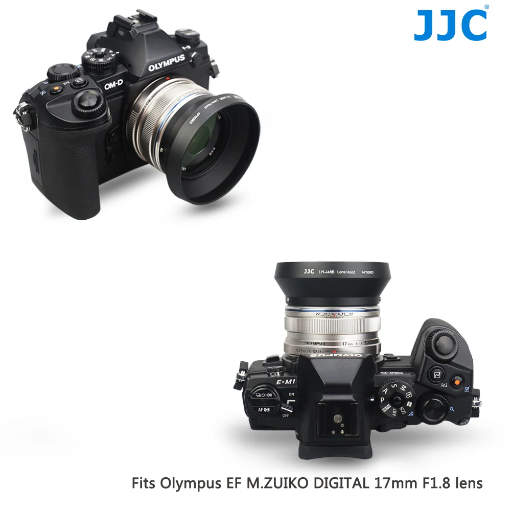 JJC металлическая бленда объектива 46 мм для OLYMPUS M. ZUIKO DIGITAL 17 мм F1.8 заменяет LH-48B