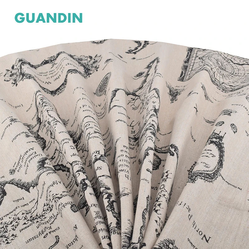 GUANDIN ткань из хлопка и льна с принтом для квилтинга/шитья своими руками/скатерть