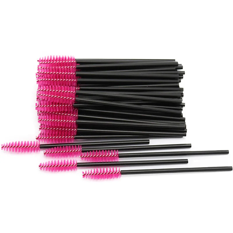 03 Rose Red 50pcs 50 шт., кисть для ресниц, цветные одноразовые палочки для туши, аппликатор, кисти для макияжа, наращивание ресниц, аксессуары для макияжа - Handle Color: 03 Rose Red 50pcs