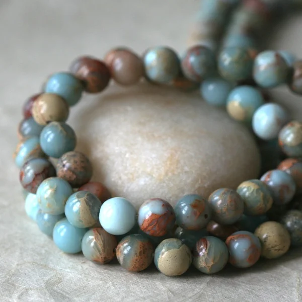 

2017 Sale New Semi-precious Round-brilliant-shape Charming 8mm Round Afican Opal Mala Jaspe r Beads Approx 50pcs