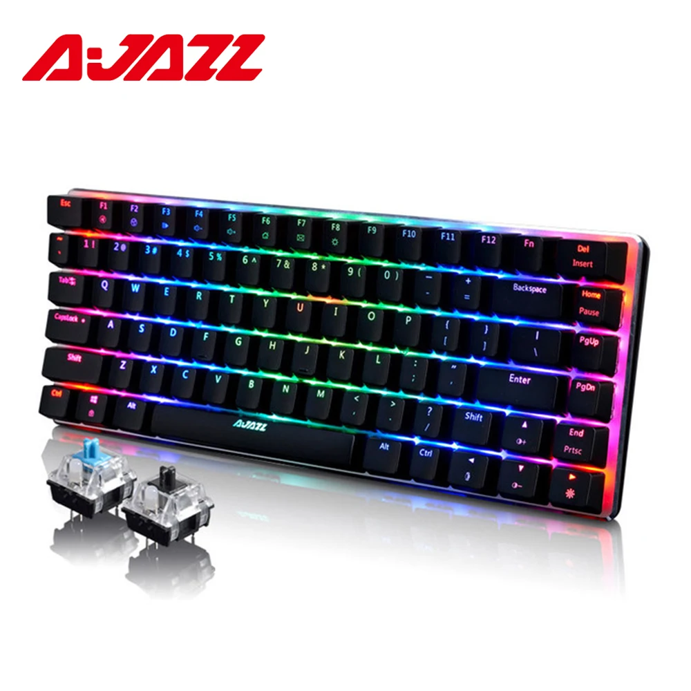 

Игровая механическая клавиатура Ajazz AK33, 82 клавиши, RGB подсветка, русская/английская раскладка, синий/обратный переключатель, для ПК
