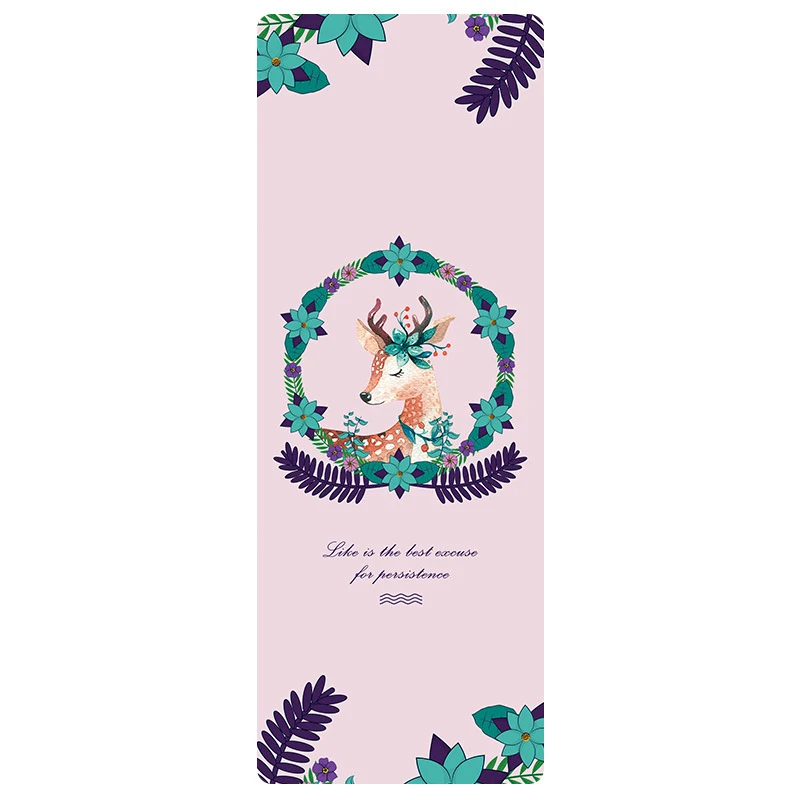 Nordic Fawn Натуральный каучук с рисунком Коврик для йоги нескользящий компактное, из микрофибры Фитнес Одеяло складной Goodgrip Тренировочный Коврик для Фитнес - Цвет: Nordic Fawn