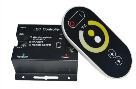 DC12-24V 6AX2CH Беспроводной RF RGB полный сенсорный контроллер с пультом дистанционного