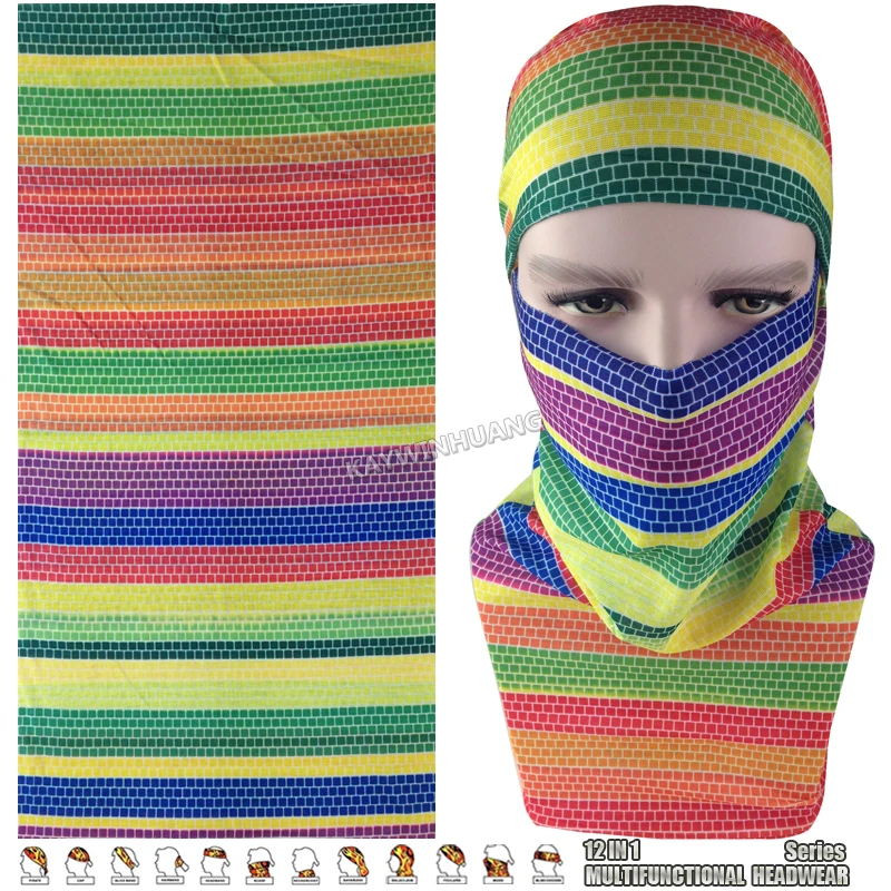 

EXPRESS SHIPPING 100pcs/lot (Mix Model OK) Nice Rainbow Dots Magic Mask Neck Warmer Multifunction Outdoor Bandana Tube Headwear