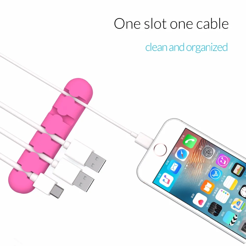 ORICO 5 шт. органайзер для кабеля силиконовый usb кабель намотки рабочего стола