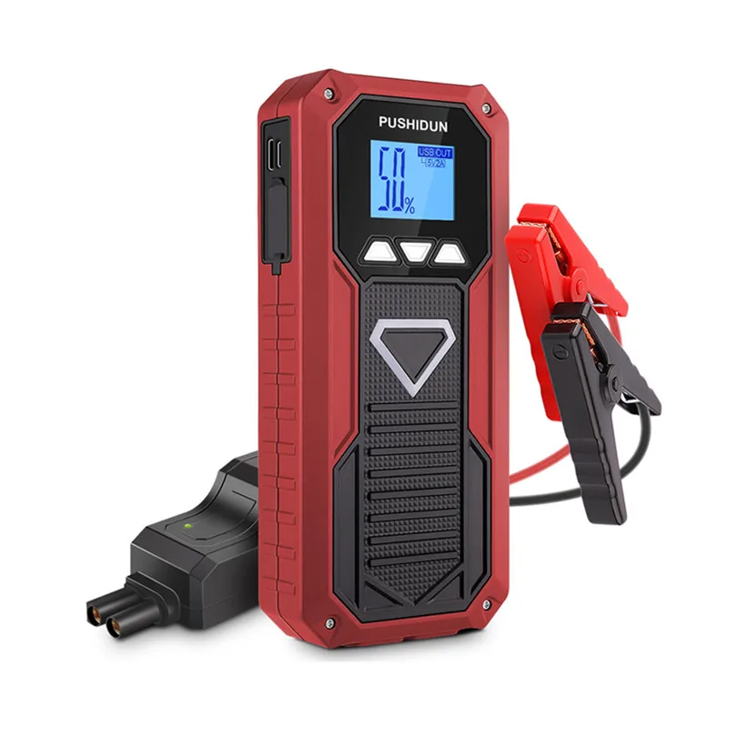 red Высокая мощность E18 автомобильный прыжок стартер 12000 мАч power Bank 800A портативный автомобильный аккумулятор бустер зарядное устройство 12 В пусковое устройство для автомобиля грузовика - Цвет: red