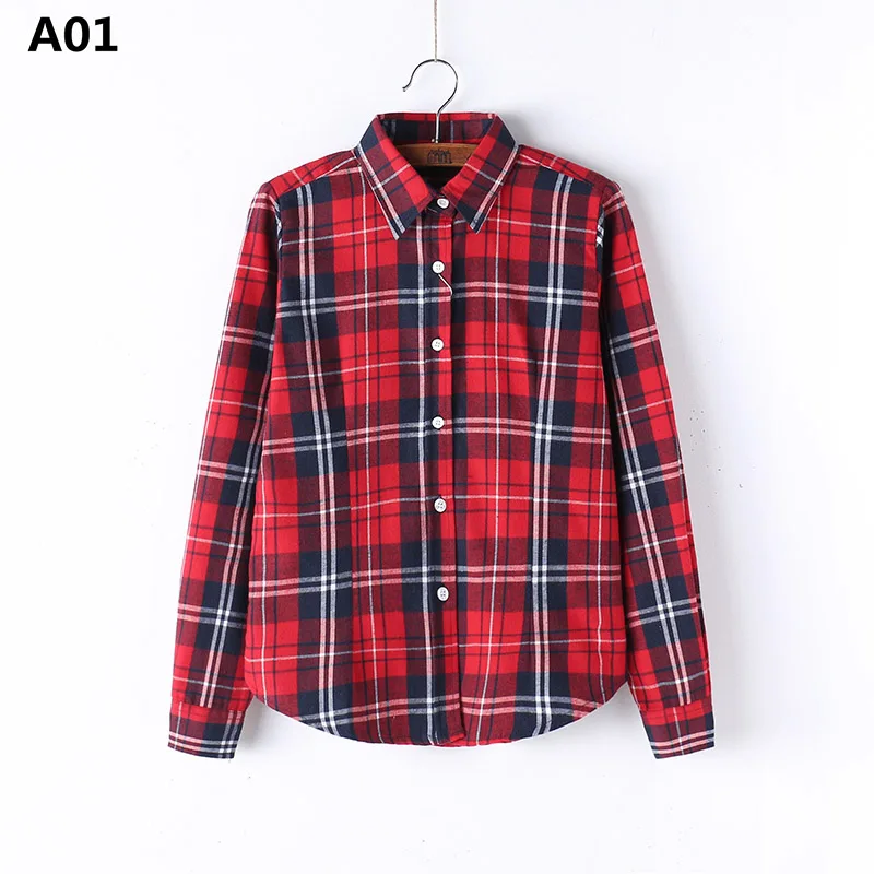 Женские клетчатые блузки рубашка специальное предложение полная Новинка 2018