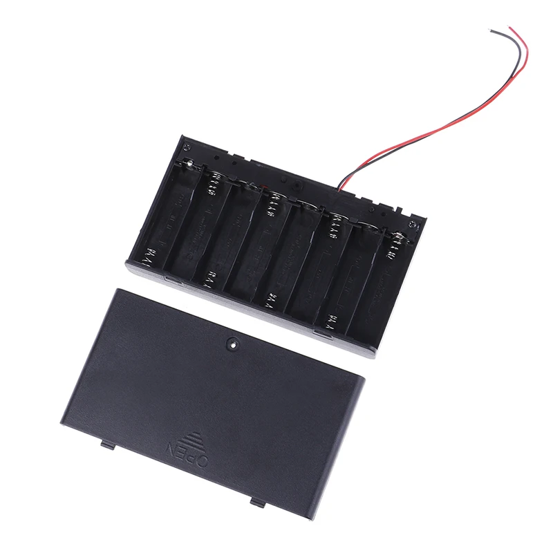 

1PCS 8 AA Battery Holder With Switch Wire Leads On/off 8x1.5v 12V 8AA 2A Battery Case Storage Box Diy 8 Slot AA 8XAA 8 X AA