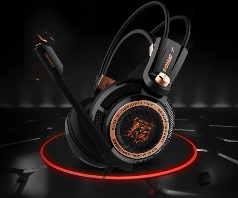 SOMIC G941 обновление 7,1 активная шумоподавление игровая гарнитура наушники виртуальный объемный звук USB Вибрация ANC наушники