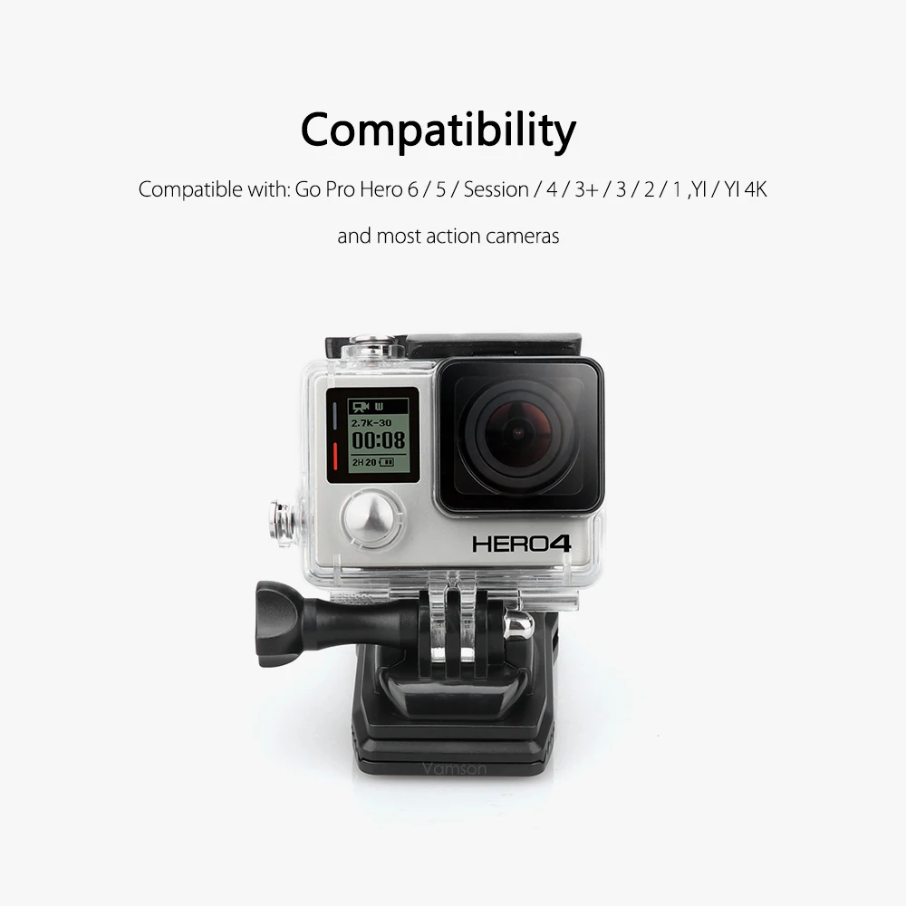 Vamson для GoPro Hero 7 6 5 4 3+ вращающийся на 360 градусов рюкзак с зажимом для быстрого крепления для Xiaomi для yi для SJCAM для SJ4000 VP513