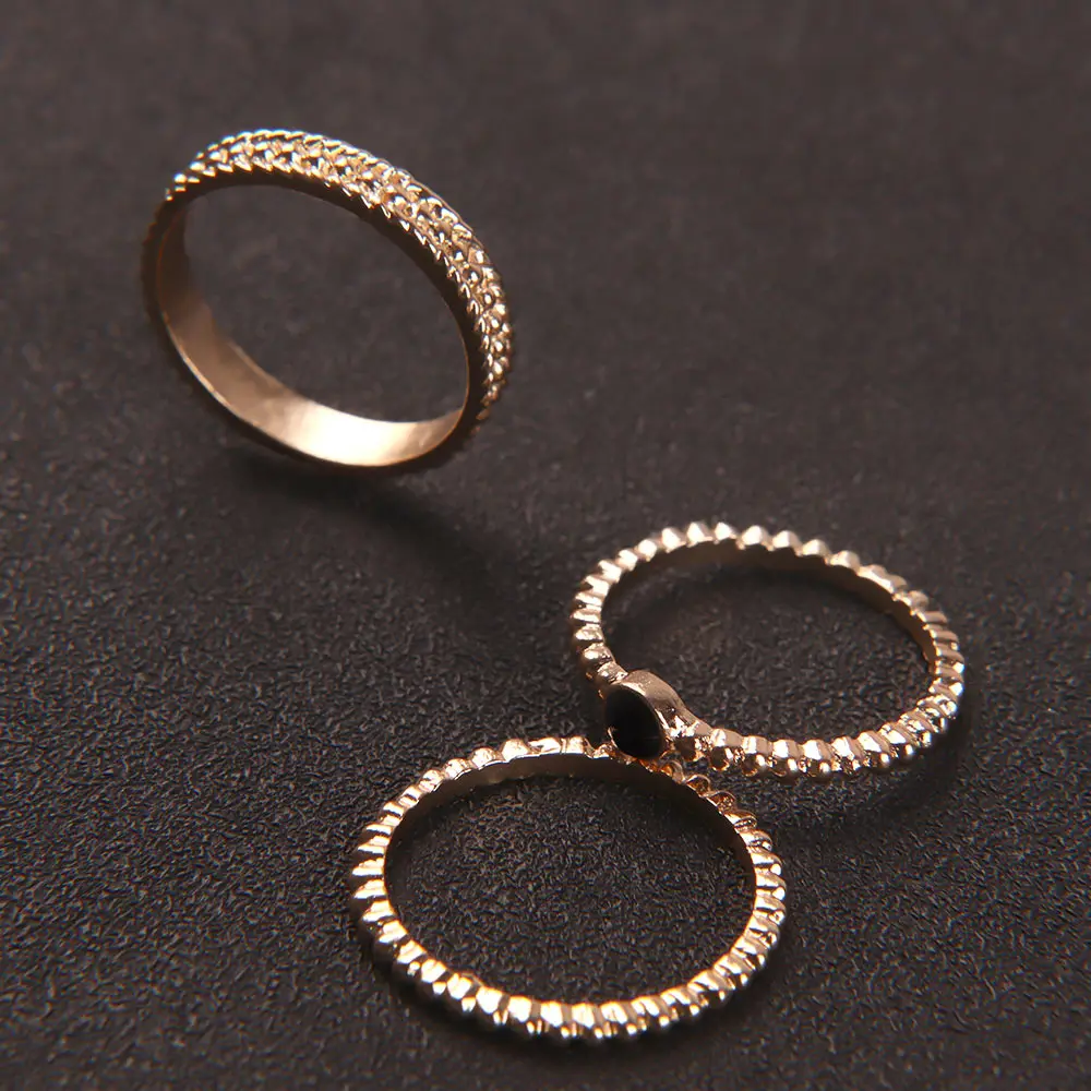 5 шт./компл. популярный комплект женских колец с узором Луны золотое покрытие