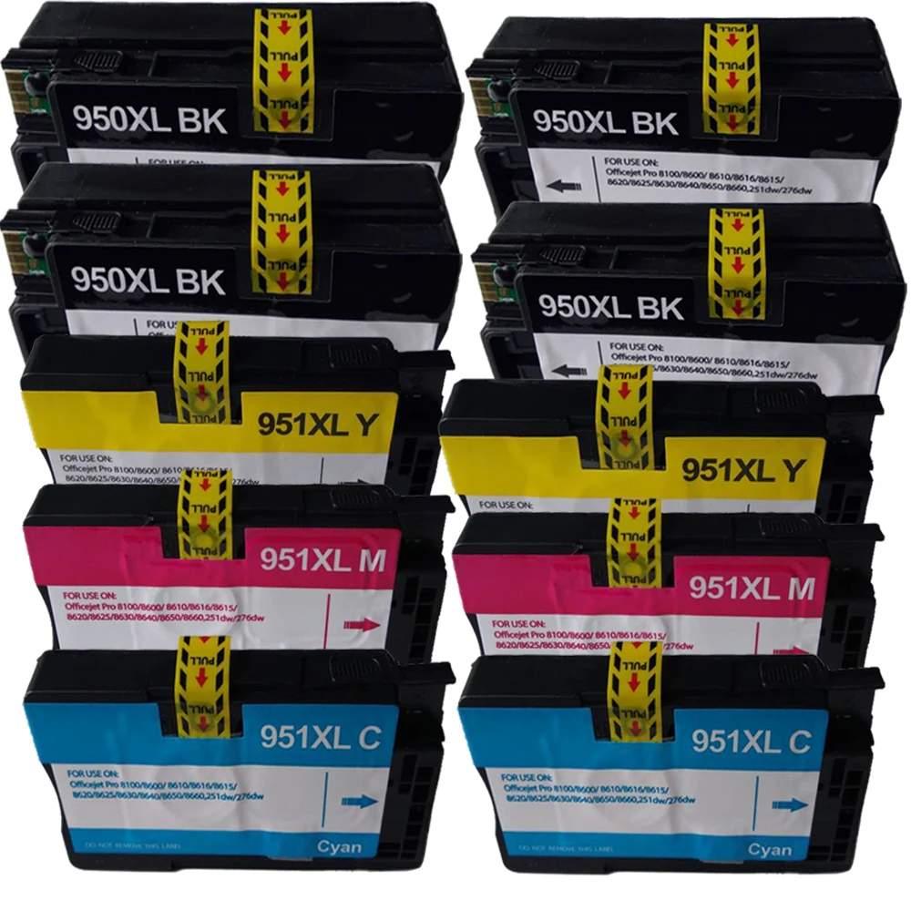10PK совместимые чернильные картриджи для hp 950xl 951xl OfficeJet Pro 251dw 8600 8610 8625 8640 8660