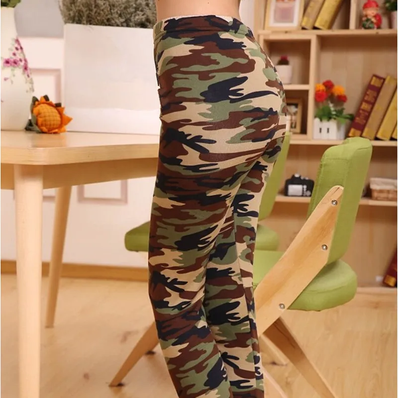 Модные женские брюки сексуальные камуфляжные стрейч повседневные обтягивающие