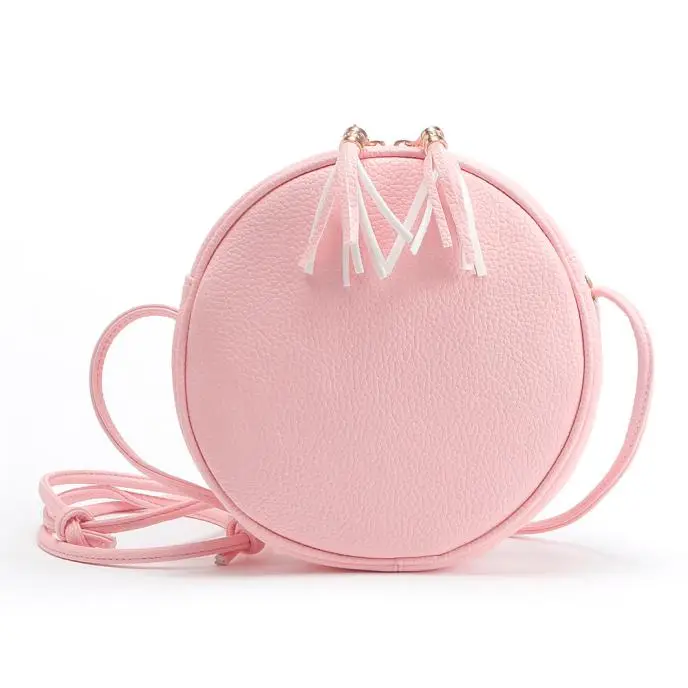 PK Maison Fabre bag female new Fashion Women Girl Round Leather Handbag Shoulder Messenger Bag July5 - Цвет: PK