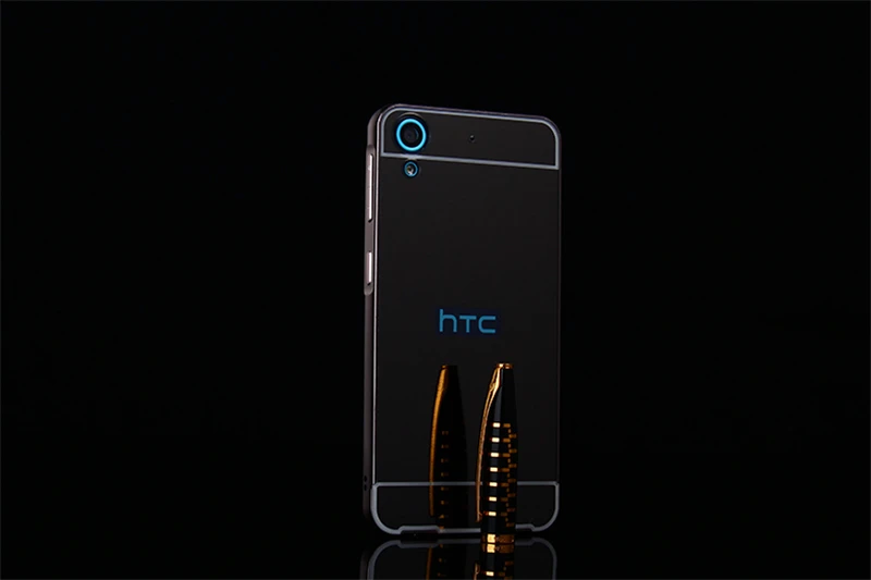 Чехол для HTC Desire 628 металлическая рамка с зеркальной задней крышкой Жесткий