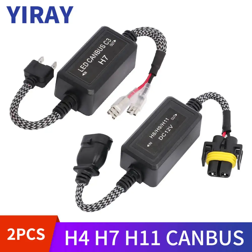 YIRAY 2 шт. H1 H4 H7 светодиодная фара Canbus комплект проводки 9005 9006 H8 H9 H11 компьютерная