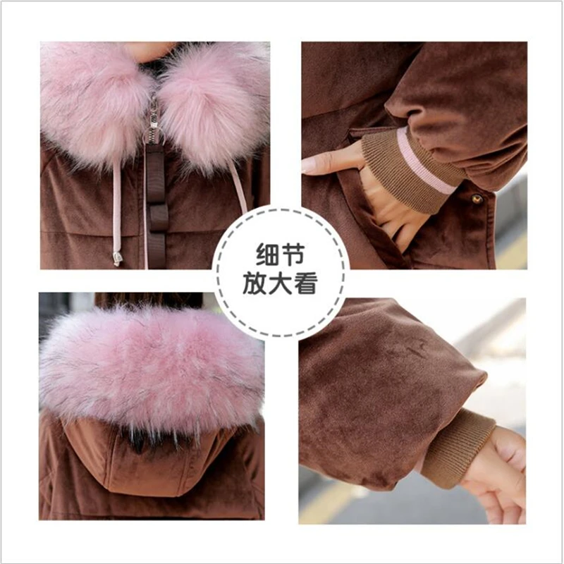 

2019 Female Jacket Parkas Women Wadded Jacket Pink Warm Outwear Thick Casual Velvet winter Coat woman Parkas chaqueta mujerG149