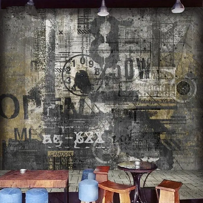 3d ностальгические цементные настенные винтажные обои кофейная панель КТВ