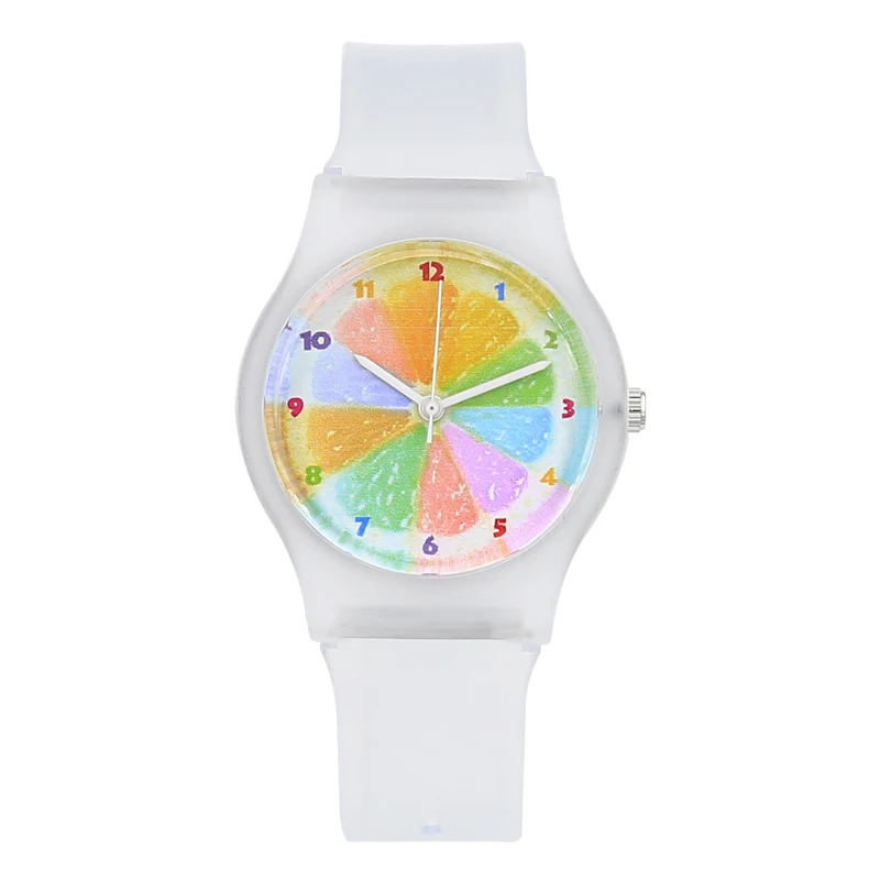 Matte transparent Новые модные креативные Harajuku Милые оранжевые водонепроницаемые спортивные детские желеобразные часы мини женские прозрачные часы для девочек - Цвет: Matte transparent