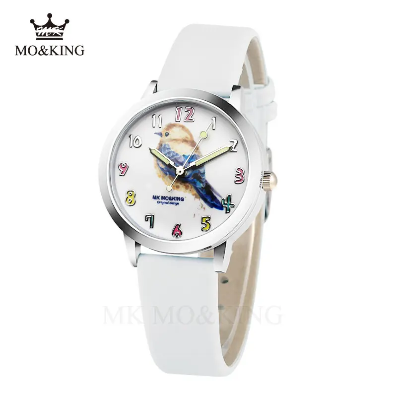 Роскошные Детские Кварцевые часы для мальчиков и девочек Обучающие птицы лес