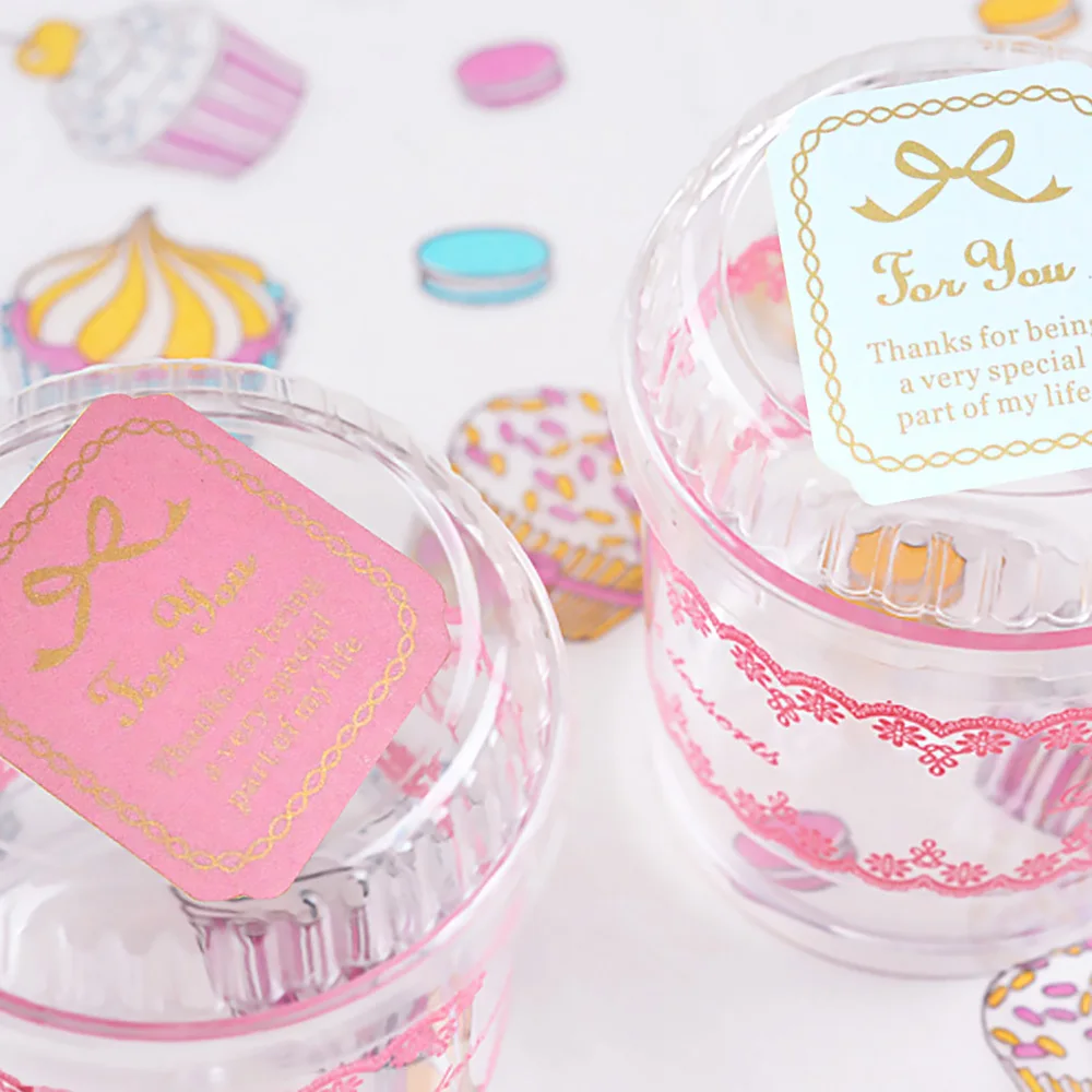 108 шт. золотые буквы Белые и розовые для вас еда этикетка упаковка печать бирок