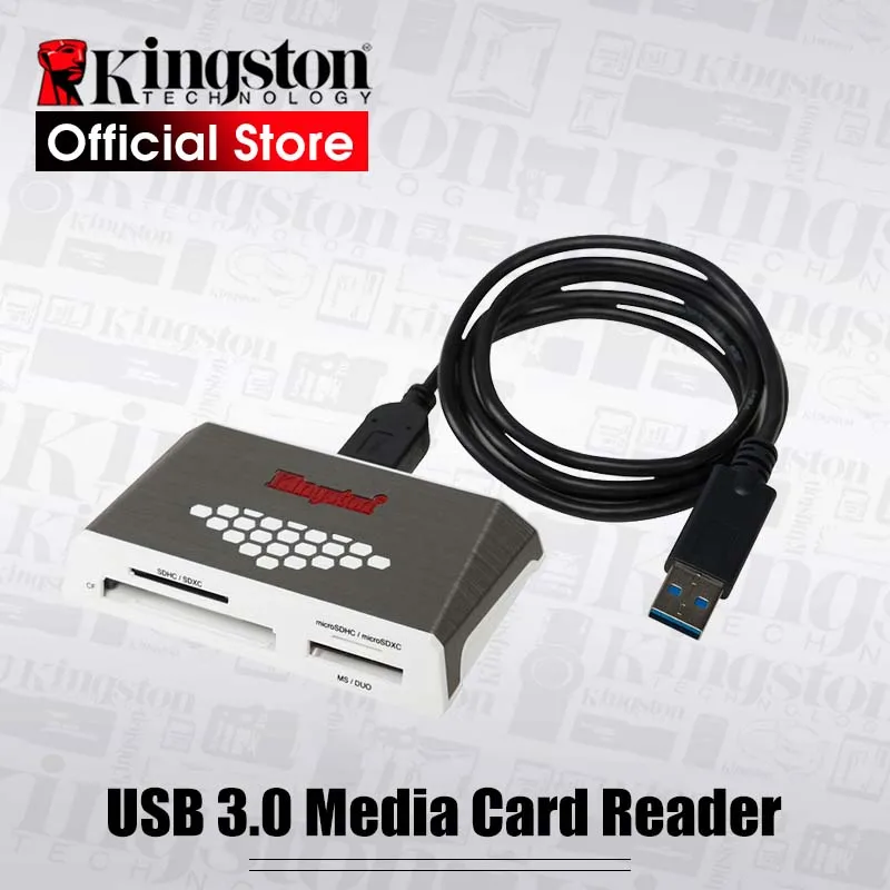 Kingston USB3.0 медиа-устройство для чтения SD TF устройство считывания SF карт UHS-I многофункциональная флэш-карта памяти, совмещенный дальний/Скорость медиа-все-в-одном Внешний USB