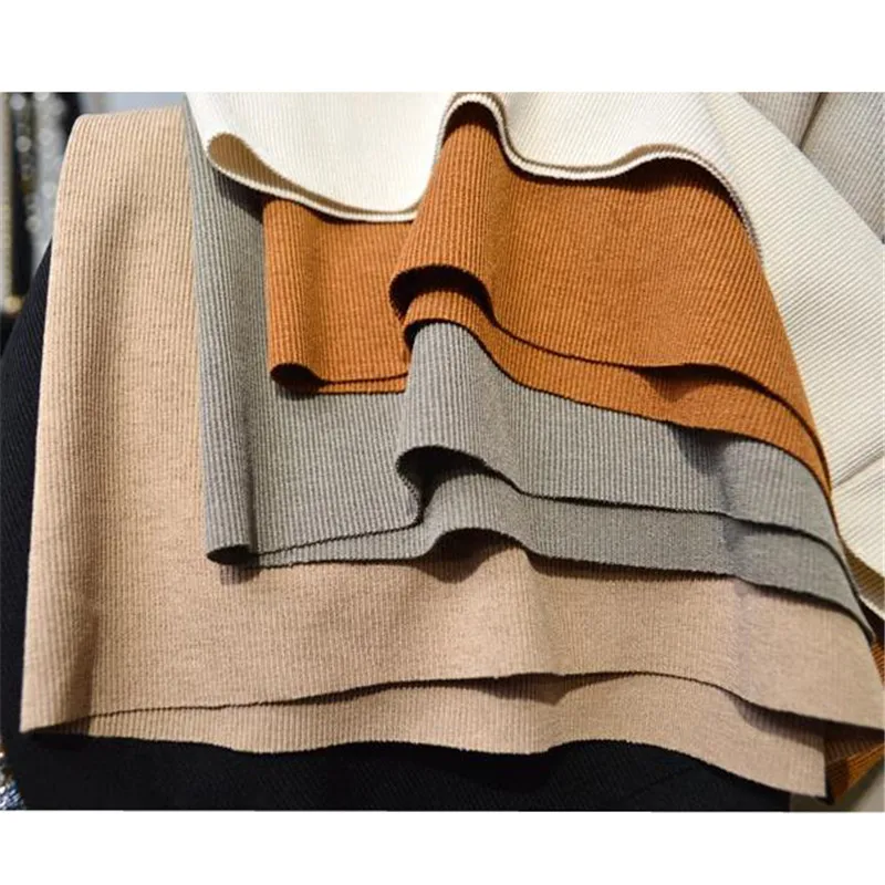 Брюки женские из вискозы трикотажные с широкими штанинами эластичным завышенным