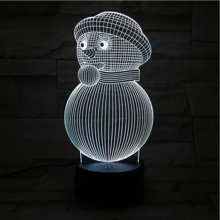 Рождественский 3d Снеговик светодиодный ночник настольная лампа креативное
