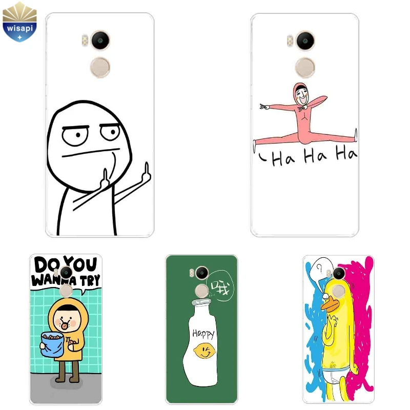 For Xiaomi Redmi 3 / Pro Shell 4 Phone Case 5.0&quot Hongmi 4A Coque Soft TPU Funny Style Design Painted | Мобильные телефоны и