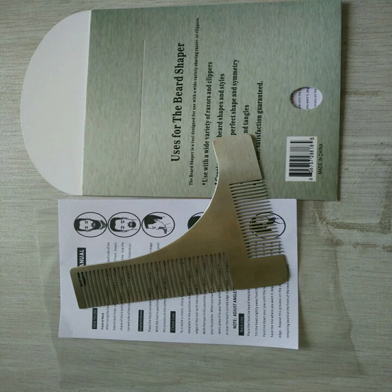 Нержавеющая сталь гребень Новых Формовочных укладки шаблон триммер для бороды