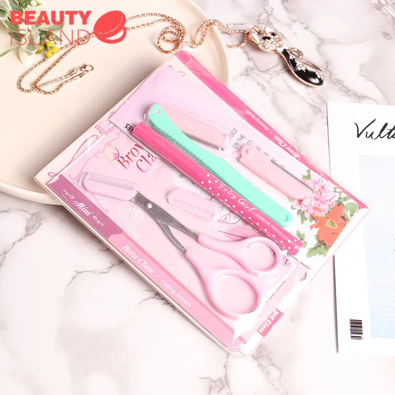 Набор косметических инструментов для бровей 4 в 1 триммер бритья карандаш