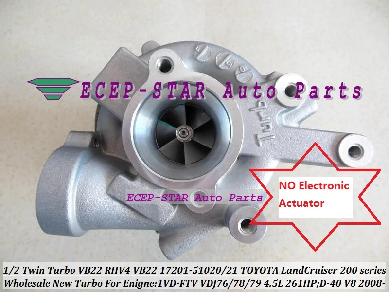 Турбо турбо RHV4 VB22 1720151020 1720151021 17201 51020 51021 для TOYOTA LandCruiser 200 D40 V8 2008 1VDFTV 4.5L 1 шт.|toyota