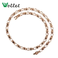 wollet jewelry magnetic stainless steel necklace for women heart shape rose gold 5 in 1 infrared germanium ion health energy